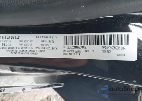 2015 Chrysler 200 S from USA, damaged, VIN 1C3CCCBB5FN675816
